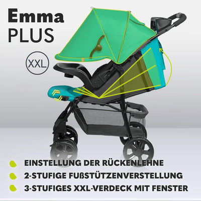 LIONELO Emma Plus Kinderwagen bis zu 15 kg, Kindersportwagen, leicht modern klein Buggy mit Liegepos