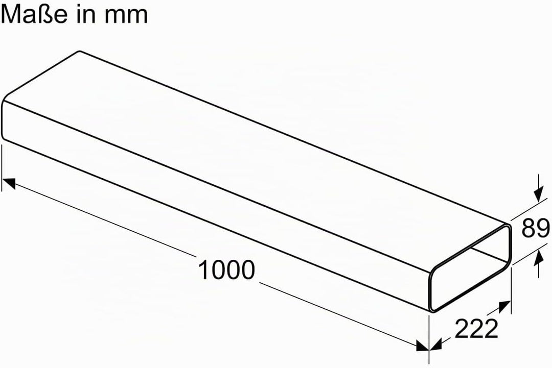 Bosch HEZ9VDSM2 Zubehör für Kochfelder mit Dunstabzug, Flachkanal gerade 100 cm, schwarz, Made in Ge