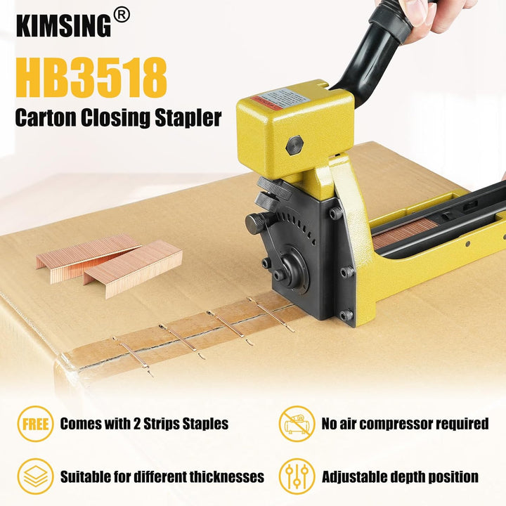KIMSING Handtacker HB3518 16 Gauge,Tacker für Holz Pappkartons,34,7 mm Krone,18 mm Länge,Kartonversc