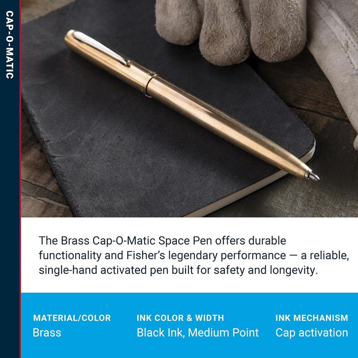 Fisher Space Pen Raw Brass Cap-O-Matic Pen, 1 Stück (1er Pack)