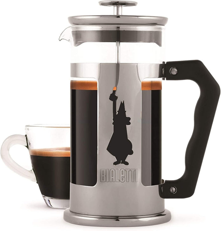 Bialetti Kaffeepresse Preziosa, French Press Filter für Kaffee oder Tee, Gehäuse aus Edelstahl und B