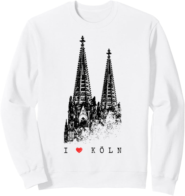 I Love Köln Kölner Dom Cologne Vintage Silhouette Skyline Sweatshirt