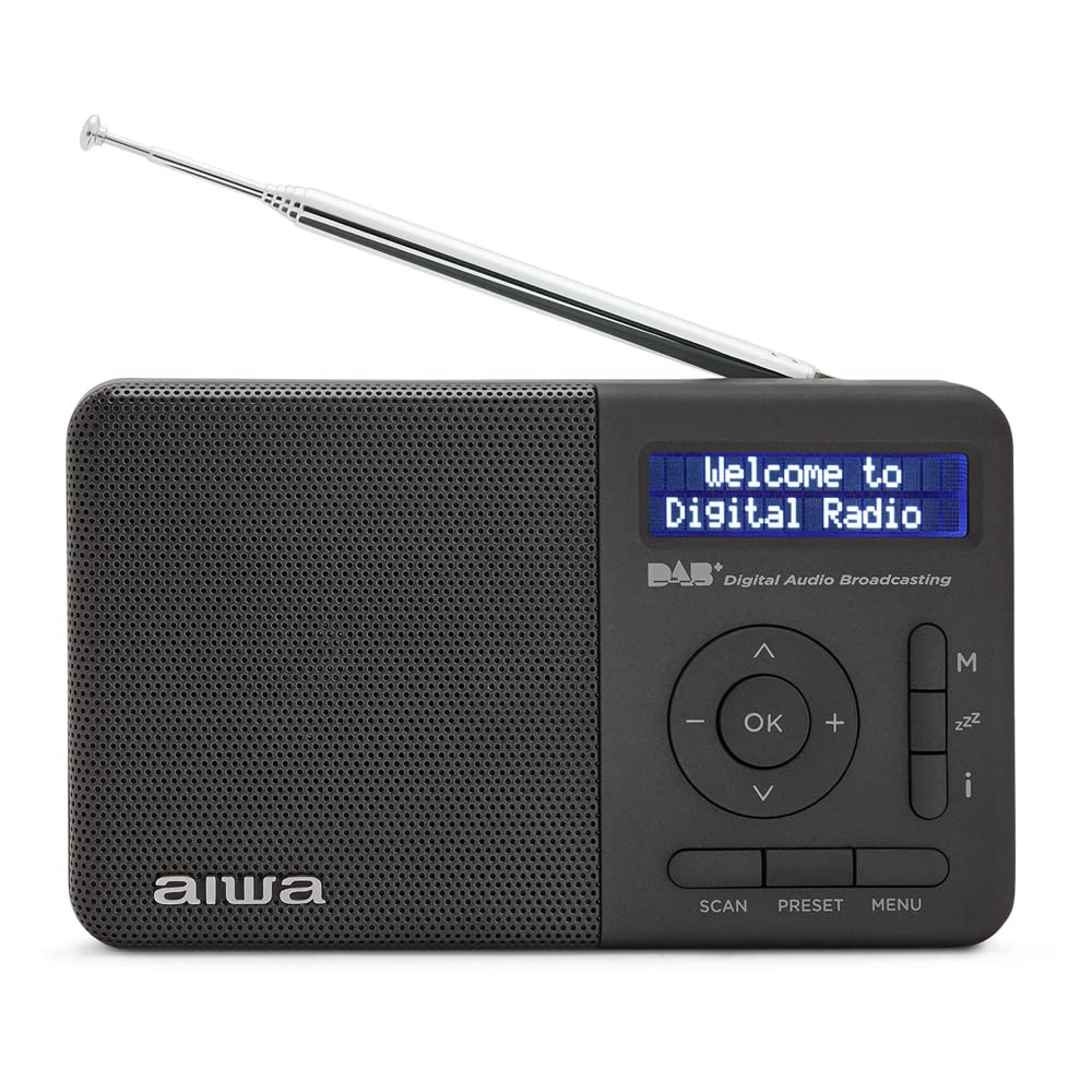 AIWA RD-40DAB/BK: Wiederaufladbares digitales Radio (Dab/Dab+/FM, integrierter Lautsprecher, 100 Sen
