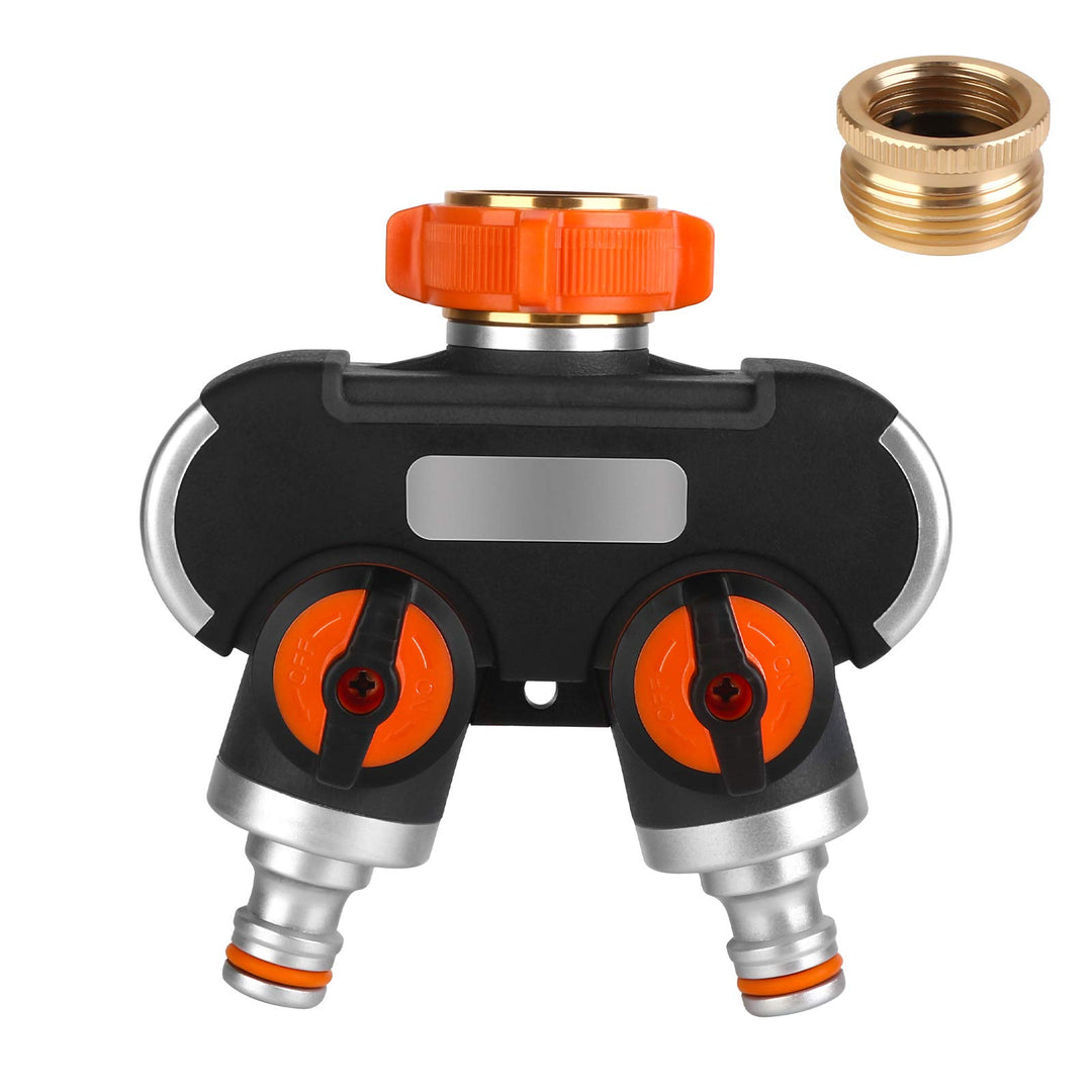 2-Wege-Verteiler: 3/4" und 1/2" Wasser Verteiler mit Wasserverteiler Wasserhahn, für gleichzeitigen