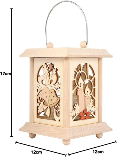 Drechslerei Kuhnert Tischlaterne/Teelichthalter - Motiv: Weihnacht aus Edelholz - Masse: 11,5 x 11,5