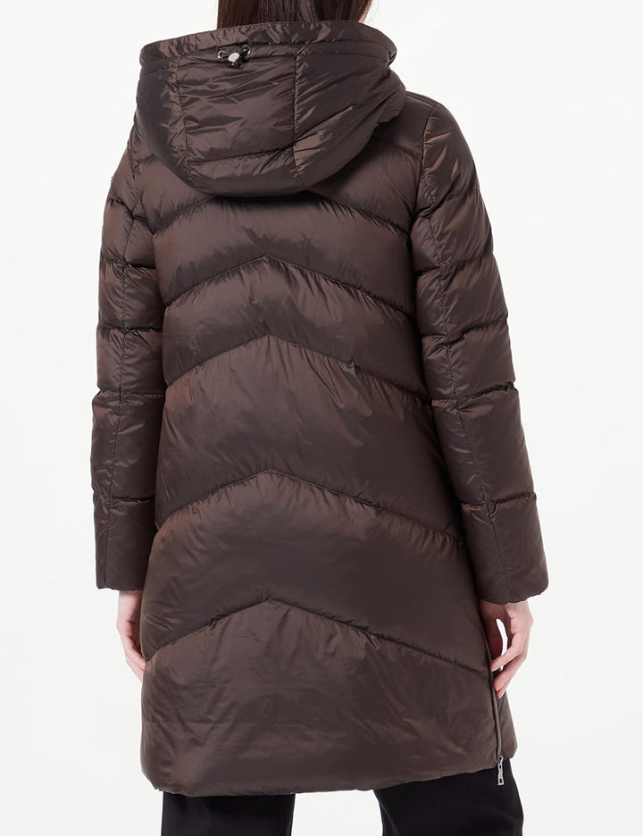Geox Damen W Adrya Down Coat 54 Dark Pinecone Brown, 54 Dark Pinecone Brown