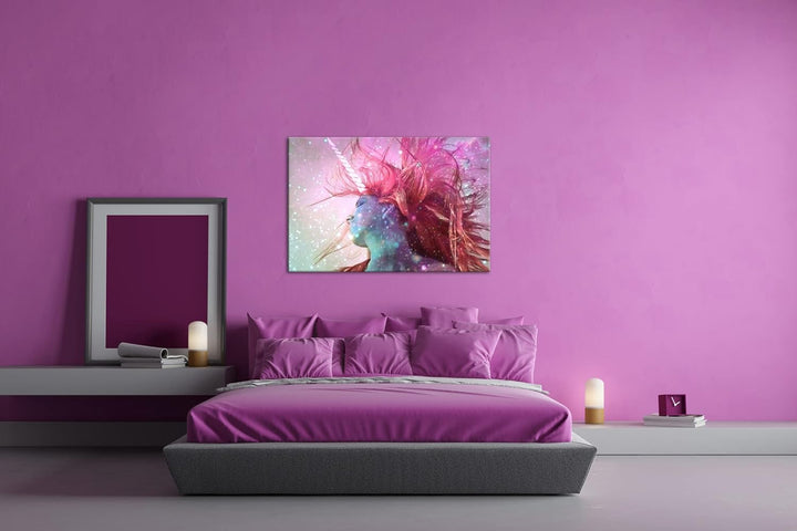 deyoli menschliches Einhorn Format: 80x60 als Leinwandbild, Motiv fertig gerahmt auf Echtholzrahmen,