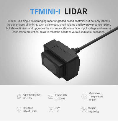 TFmini-i Lidar Sensor 0,1–12 m Messbereich Entfernung Einzelpunkt Entfernungsmesser Modul kompatibel