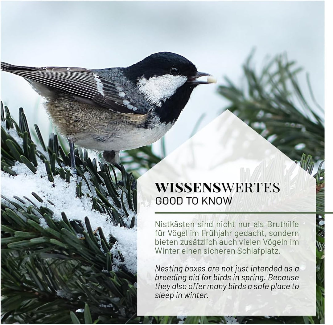 WILDLIFE HOME Nistkasten Meisen - 2er Set mit Metalldach für Kohlmeisen & Co. I nach NABU aus versch