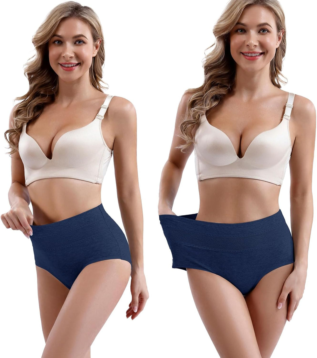 Xaanelr Damen Unterhosen Hipsters Stretch Baumwolle Hohe Taille Slips Weich Unterwäsche für Frauen M