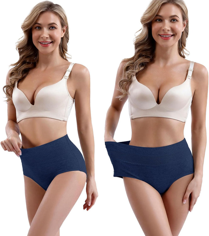 Xaanelr Damen Unterhosen Hipsters Stretch Baumwolle Hohe Taille Slips Weich Unterwäsche für Frauen M
