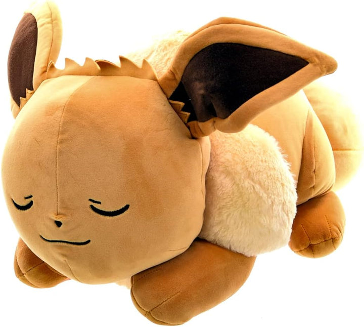 Pokémon PKW0222-45cm Schlafendes Plüsch - Evoli, offizielles Plüsch Mehrfarbig, Mehrfarbig