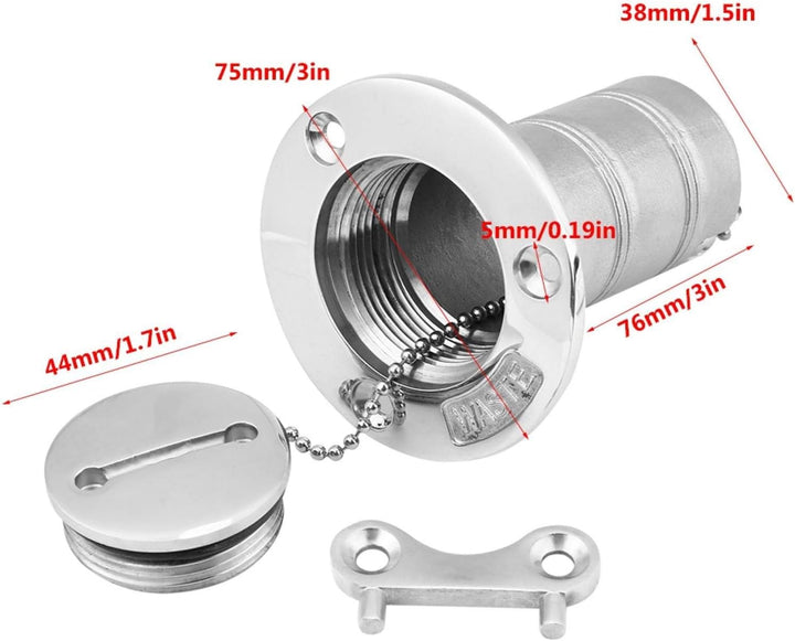 Boot Marine Deck Einfülldeckel,Yctze 316 Edelstahl Boot Marine Deck Einfüll Einfülldeckel Gas Krafts