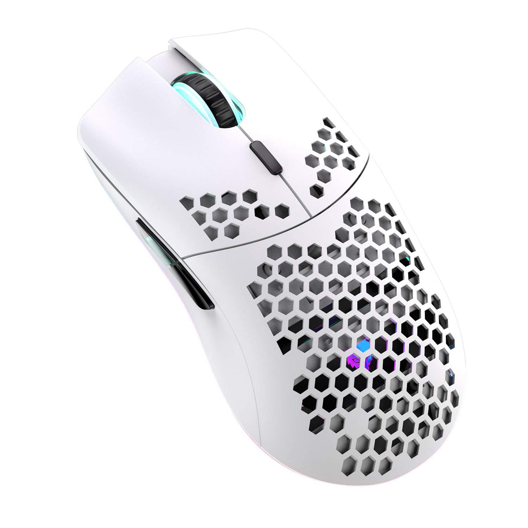Lancoon Kabellose Gaming Maus, Hohl Geschnitztes Design, Bunt, Wiederaufladbar, Langlebig, 2.4 G 4 E