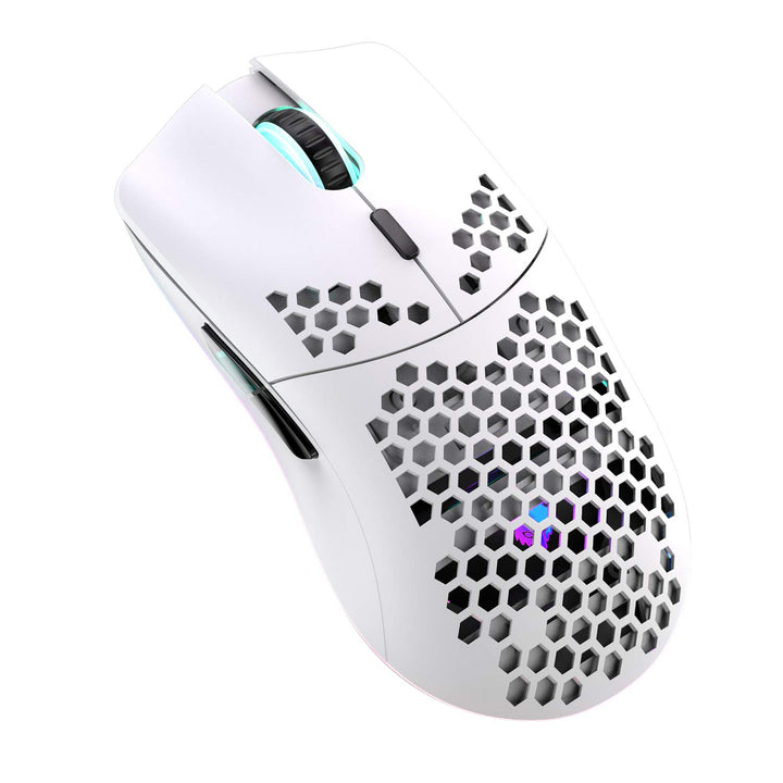 Lancoon Kabellose Gaming Maus, Hohl Geschnitztes Design, Bunt, Wiederaufladbar, Langlebig, 2.4 G 4 E