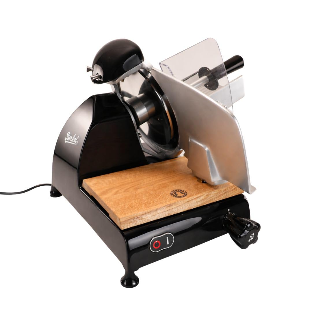 Berkel RL 250 schwarz Profi-Ausschnittmaschine, 250 mm, Aluminium, Schwarz, Weinfassholzbrett, manue