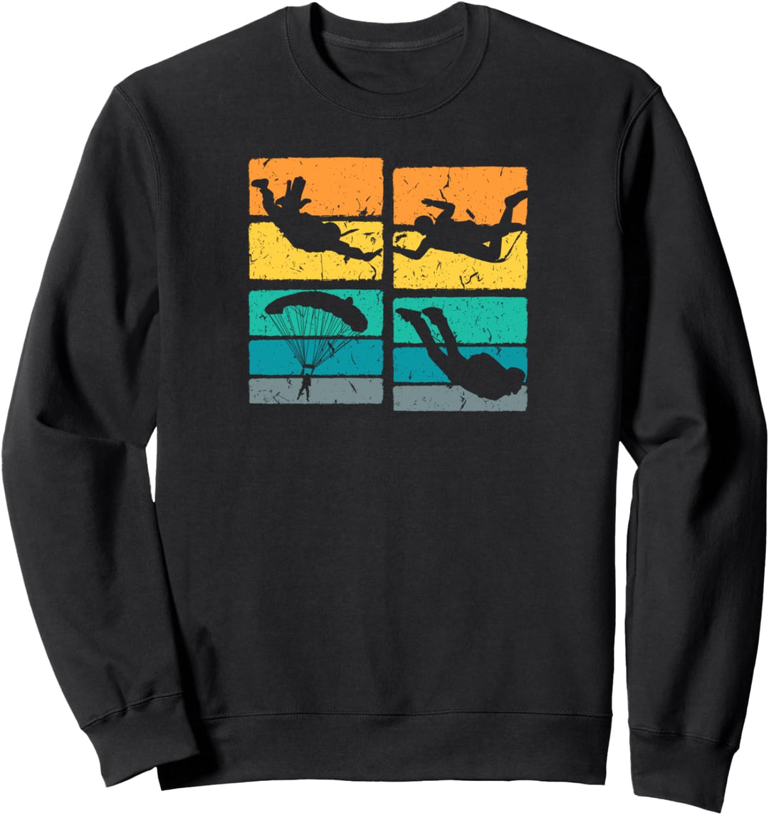 Vintage Fallschirmspringen Retro Skydiver Paragliding Sweatshirt