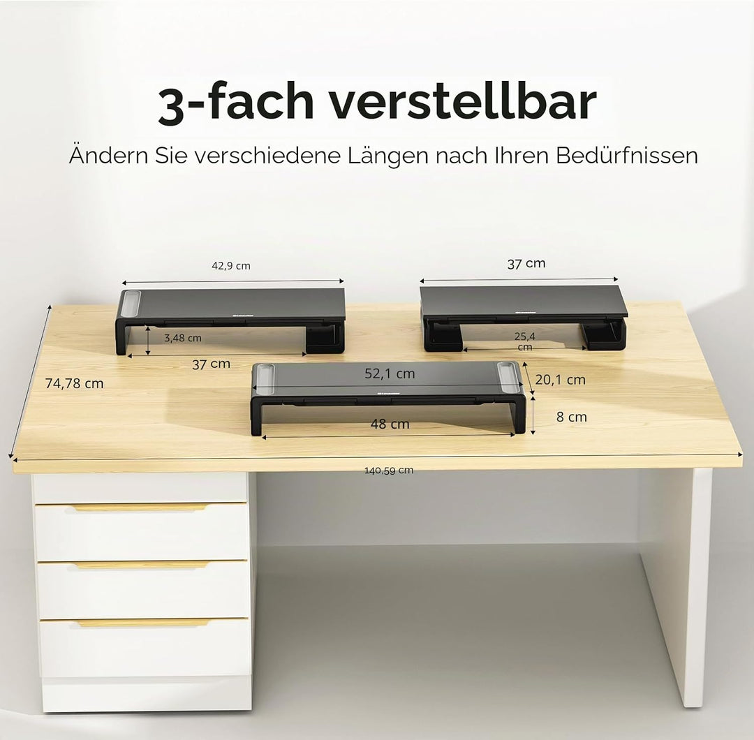 OImaster Monitorständer Riser, klappbar, höhenverstellbarer Computerständer mit Schublade & Stiftefa