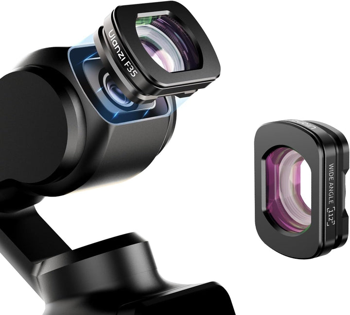 ULANZI F35 Pocket 3 Weitwinkelobjektiv, 112° Weitwinkelobjektiv kompatibel mit DJI Osmo Pocket 3 Zub