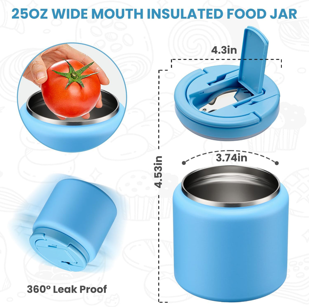 Itslife Thermobehälter für Essen 760ml, Edelstahl Warmhaltebehälter Essen mit Löffel, Thermo Lunchbo