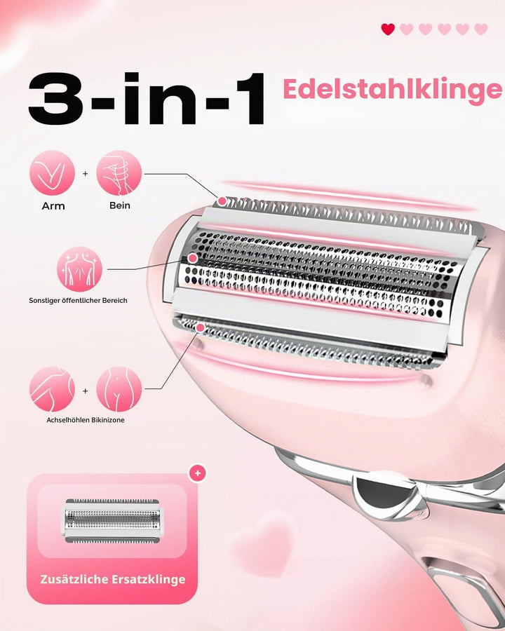 Elektrischer Rasierer für Frauen, Damenrasierer, Bikini-Trimmer, Körperhaarentfernung für Beine und