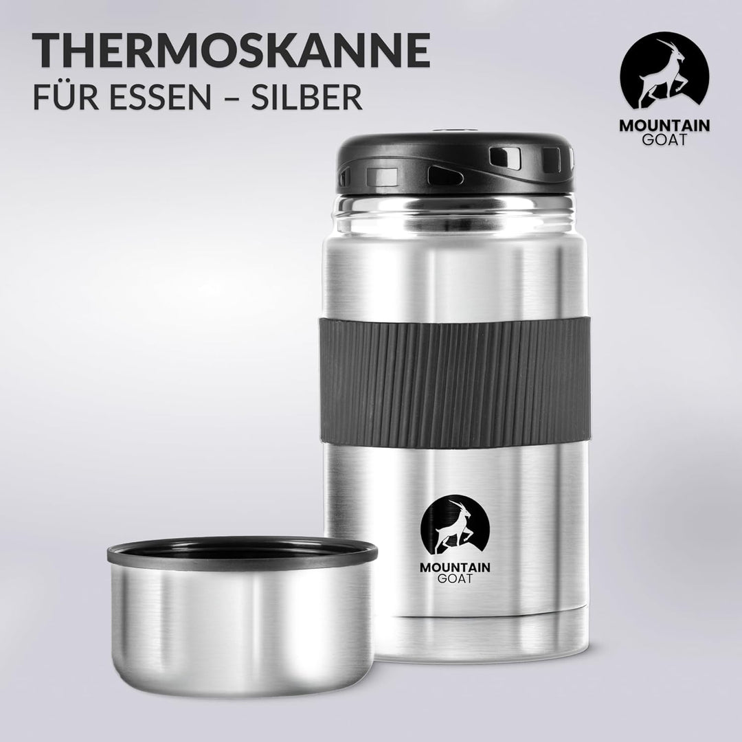 MOUNTAIN GOAT Thermobehälter für Essen 1L aus Edelstahl, Doppelwandig, Druckentlastungsventil, Isoli