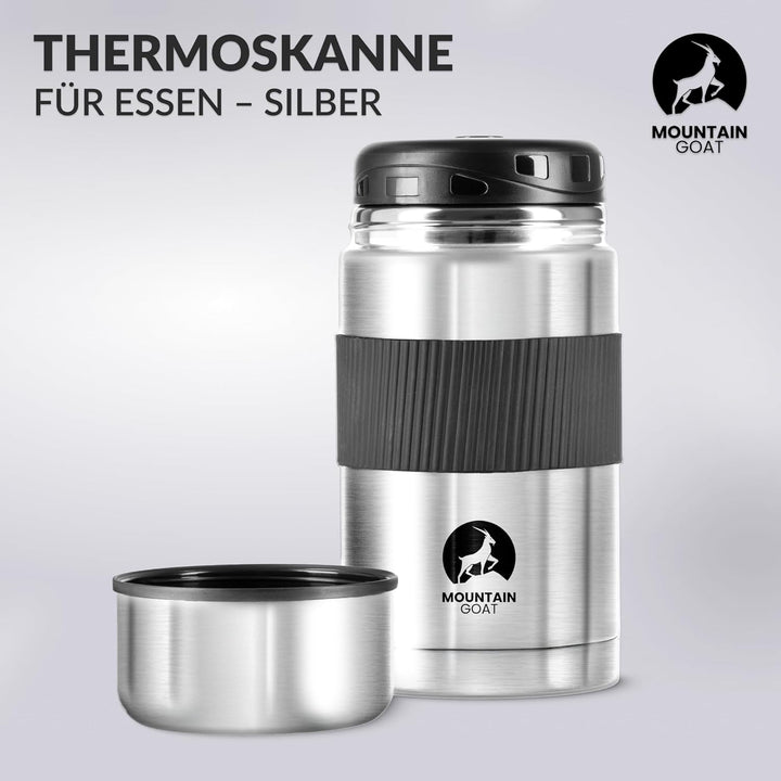MOUNTAIN GOAT Thermobehälter für Essen 1L aus Edelstahl, Doppelwandig, Druckentlastungsventil, Isoli