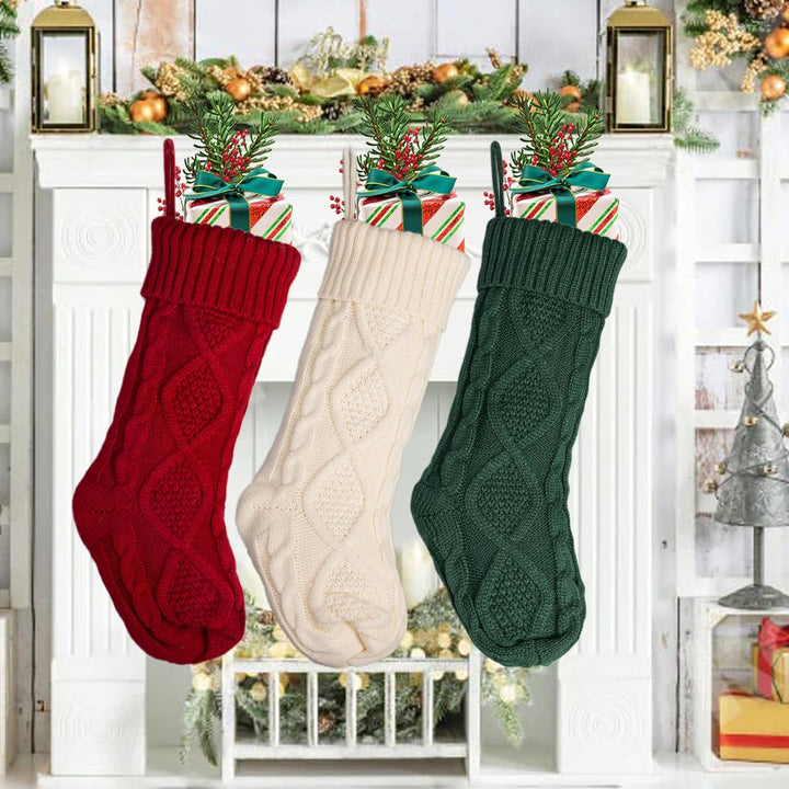 Weihnachtsstrümpfe - Grosse Familienstrümpfe, gestrickte Urlaubsstrümpfe, Baumschmuck für Kamin Urla