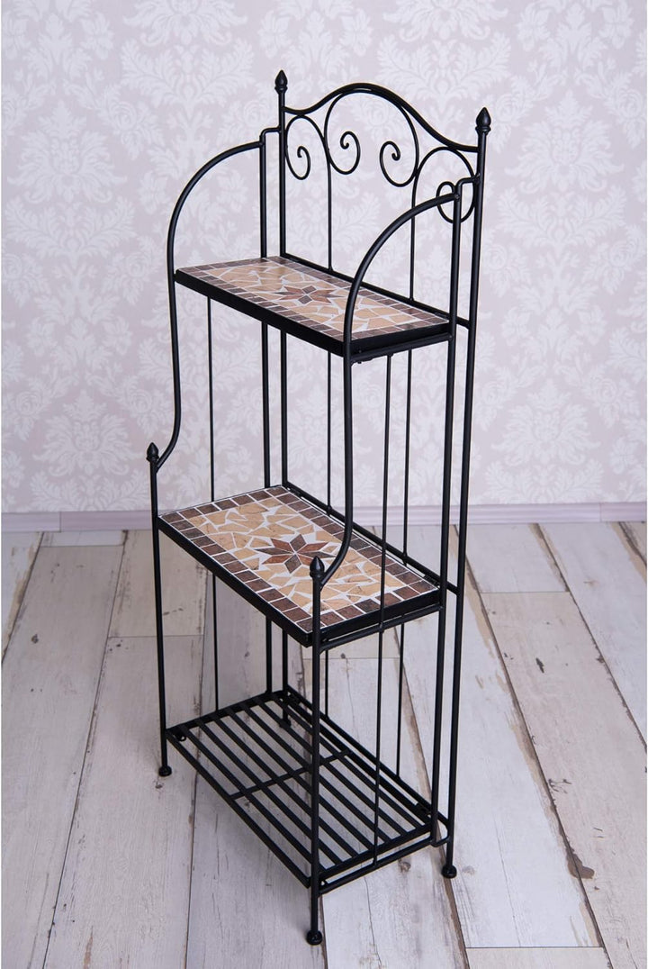 dszapaci Blumentreppe Mosaik 115cm hoch 45cm breit Pflanztreppe Wandregal Garten Metall Mosaik Blume