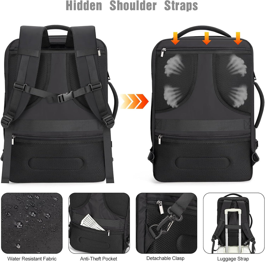 Tzowla ReiseRucksack Laptop Handgepäck Rucksack 40l für Damen und Herren,Fluggenehmigung,Grosses Fas
