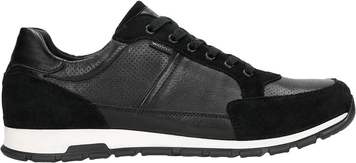 WOJAS - Herren Sneakers I Leder I Weiches Innenfutter I Dunkelblaue Akzente I Praktisch und Bequem I