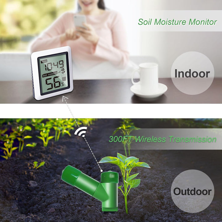 ECOWITT WH0291 Bodenfeuchtigkeitsprüfer für Pflanzen Erde Feuchtigkeitssensor mit digitalem LCD-Disp