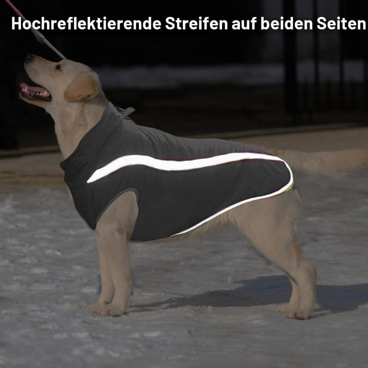 FEimaX Hundemantel Hundejacke wasserdichte Reflektierende Wintermantel mit Fleece Gefüttert Hund Wel