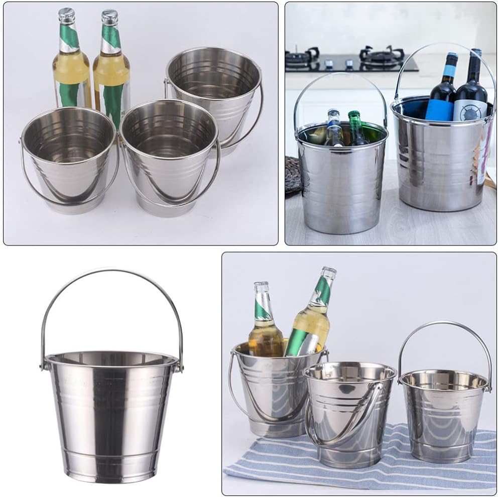 YARNOW Eimer 3L Edelstahl Bier Eimer Halten Eingefroren Länger Behälter mit Griff für Wein Bier KTV