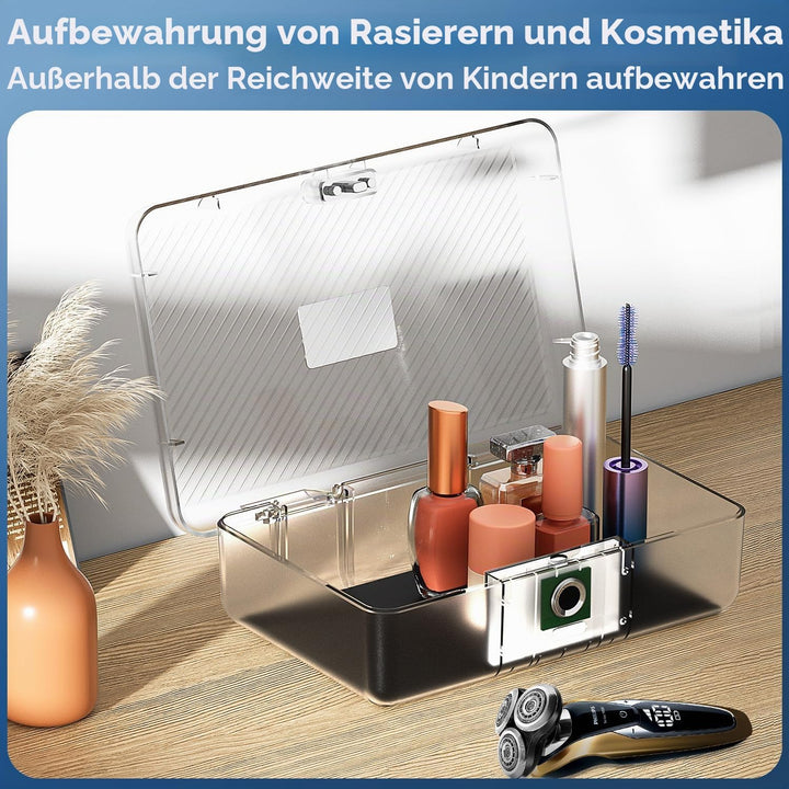 AICase Safe mit biometrischer Fingerabdruckerkennung für Reisen und Zuhause, Tragbare Sicherheitsbox