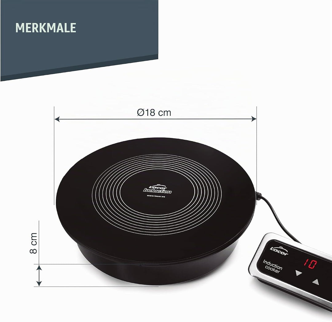 Lacor 69139 Induktionskochfeld 18 cm 700 W mit Regler