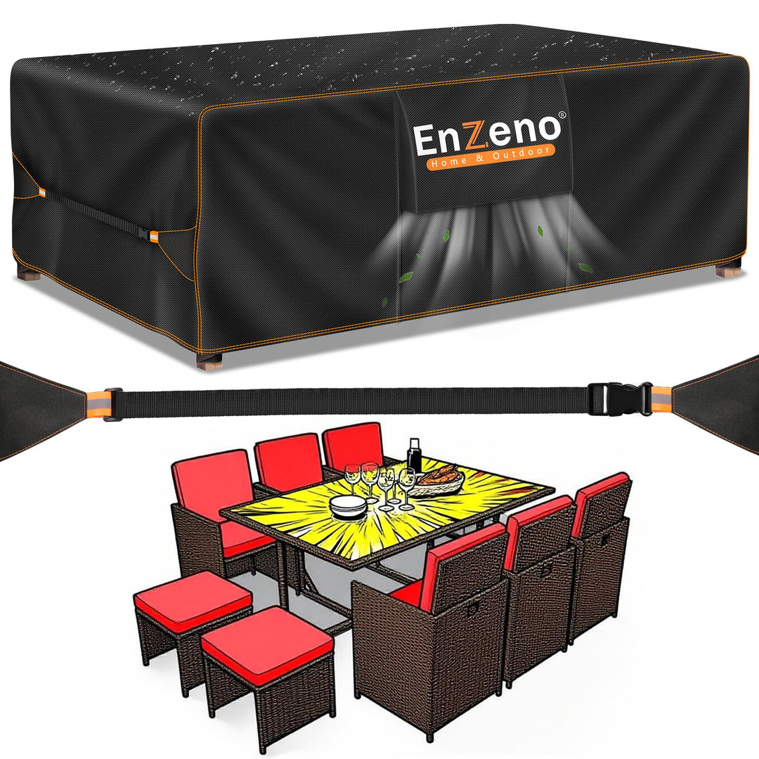 Enzeno Gartenmöbel Abdeckung Wasserdicht, Winterfest Abdeckplane Gartenmöbel, Oxford Gewebe Schutzhü