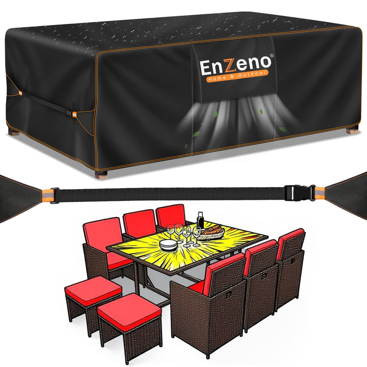 Enzeno Gartenmöbel Abdeckung Wasserdicht, Winterfest Abdeckplane Gartenmöbel, Oxford Gewebe Schutzhü
