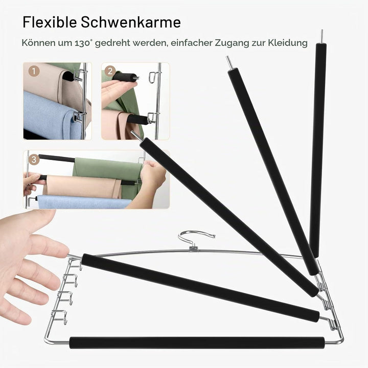 Housolution 35 cm Platzsparend Hosenbügel, 2 Stück Metall Hosenbügel | Kleiderbügel mit Rutschfester