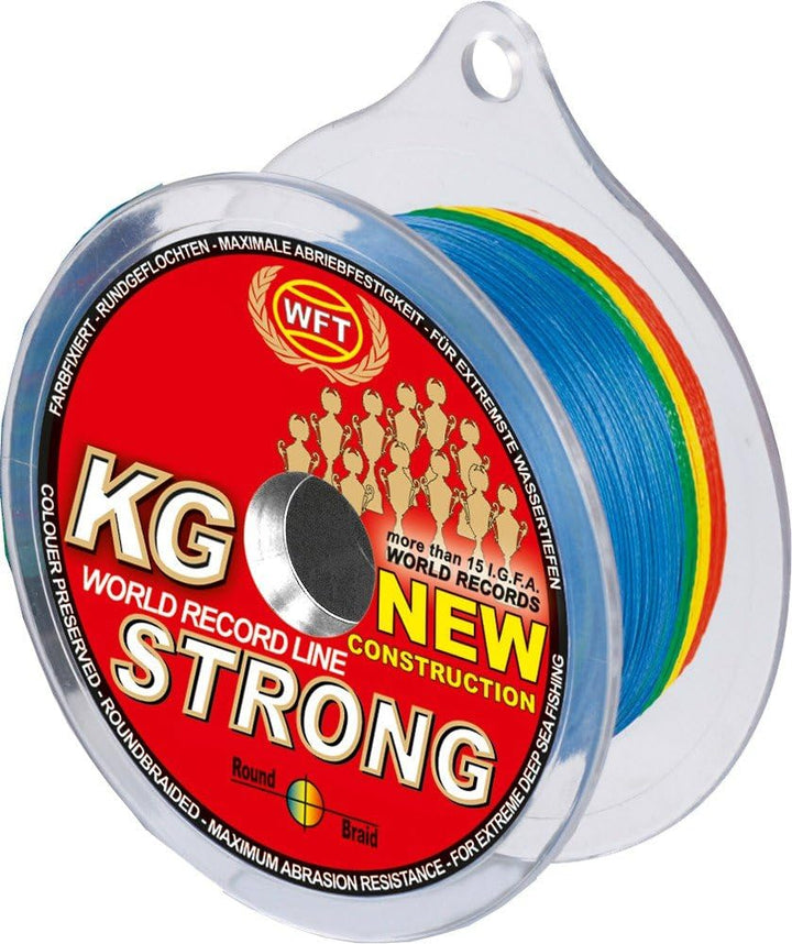 WFT KG Strong 600m 0,22mm 32kg, geflochtene Schnur, Meeresschnur, Angelschnur, Geflechtschnur Gelb,