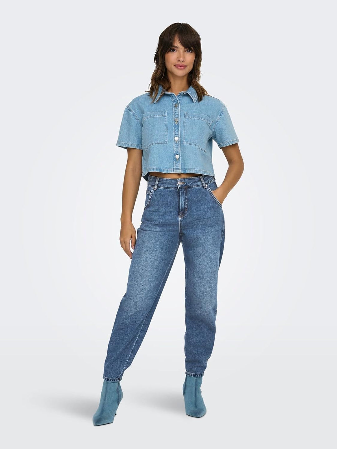 ONLY Female Karotte ONLTROY Hohe Taille Karotte Jeans XS / 32L Medium Blue Denim, XS / 32L Medium Bl