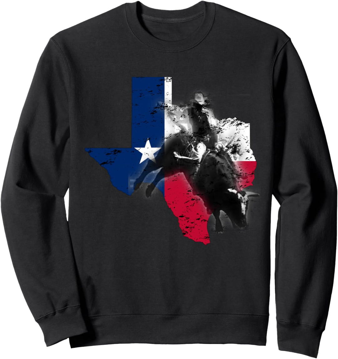 Bullenreiten für Herren Texas Ranch Rider Cowboy Texan Lone Star Sweatshirt