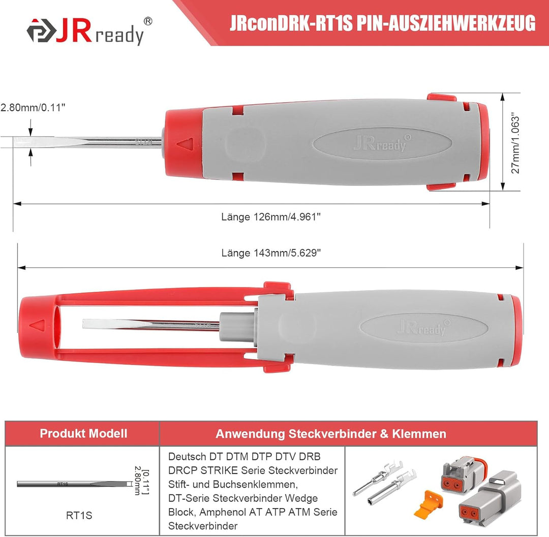 JRready JRconDRK-RT1S Entriegelungswerkzeug Neues Upgrade Auspinwerkzeug Mit Schutzhülle Für Deutsch