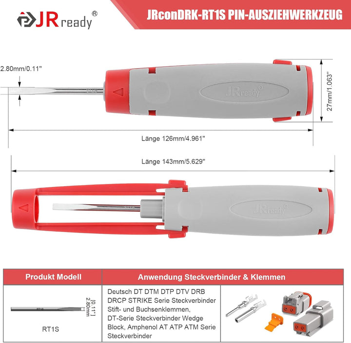 JRready JRconDRK-RT1S Entriegelungswerkzeug Neues Upgrade Auspinwerkzeug Mit Schutzhülle Für Deutsch