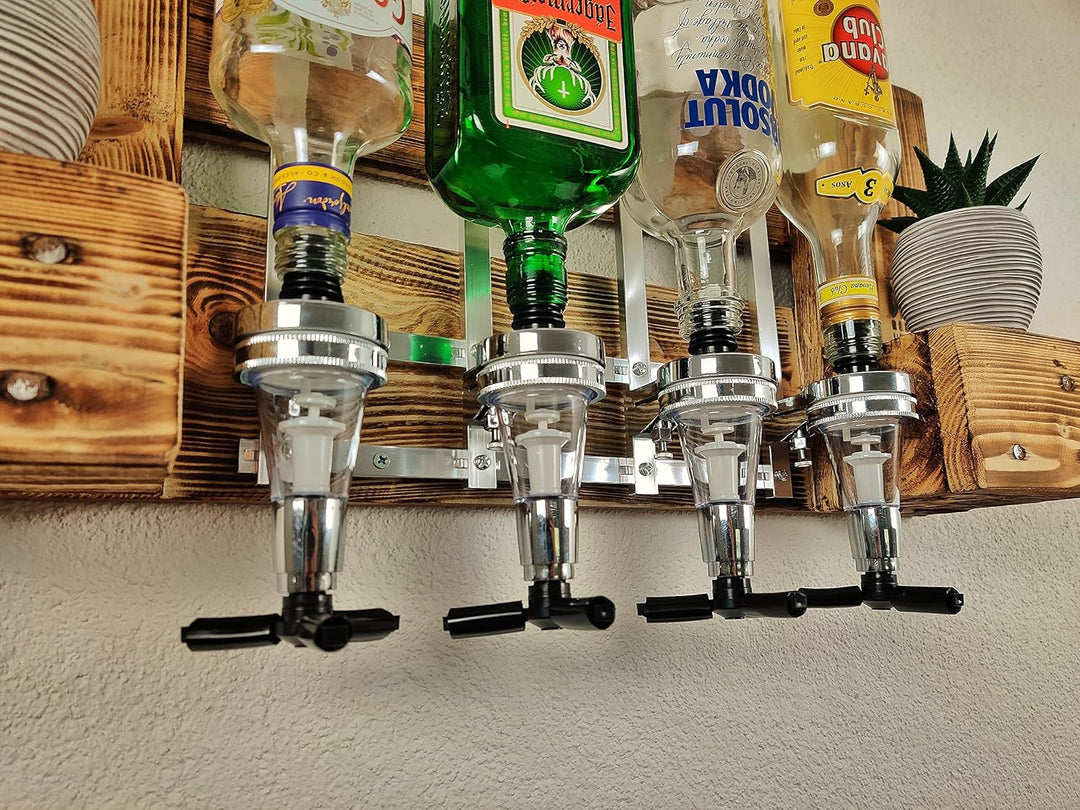 Schnapsbar mit Getränkespender Wandbar mit Flaschenhalter Weinregal aus Palette Weinbar aus Holz 4 D