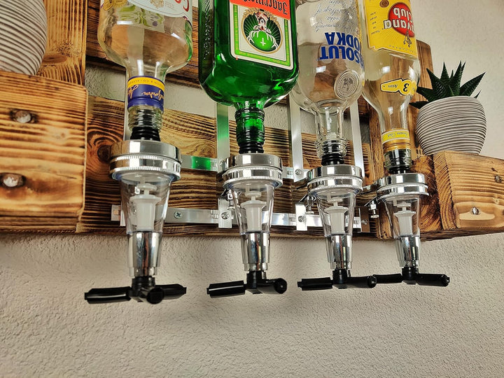 Schnapsbar mit Getränkespender Wandbar mit Flaschenhalter Weinregal aus Palette Weinbar aus Holz 4 D