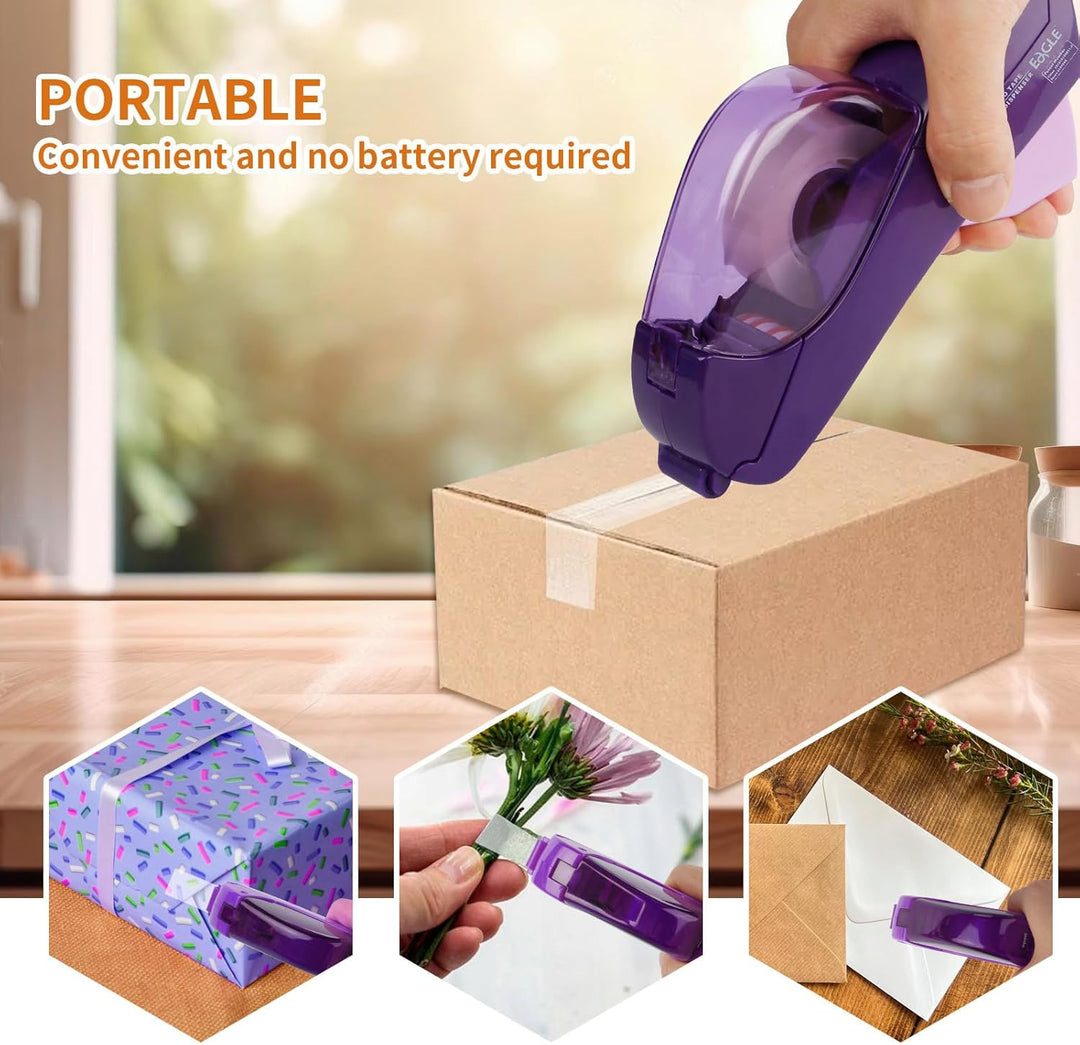 Automatischer Klebebandabroller - Handheld Automatic Tape Dispenser für Geschenke und Pakete Lila, L