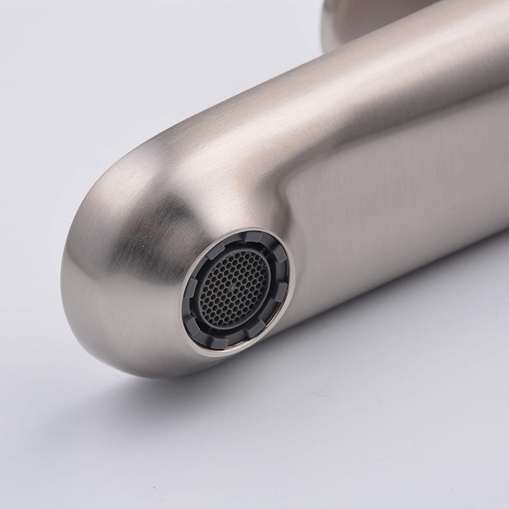 Hoch Bad Wasserhahn, Elegant Waschtischarmatur Mischbatterie für Badezimmer Waschbecken, Gebürstetes