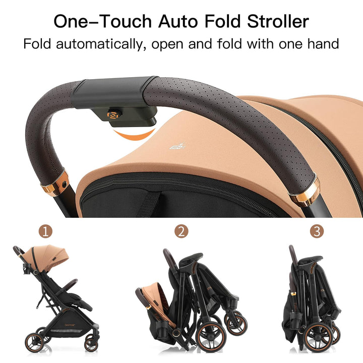 Gravity faltbarer Baby-Kinderwagen, Tragbarer Reise-Kleinkindbuggy Mit Verstellbarer Rückenlehne &amp; S