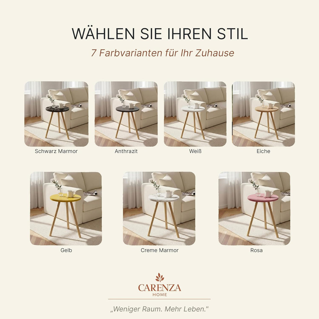 Beistelltisch Rund Anthrazit Dreibein Holzbeine Ø34x45cm Sofatisch Couchtisch Nachttisch Wohnzimmer